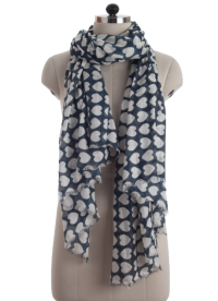 Elsa Hearts on Dark Blue Fashion Scarf